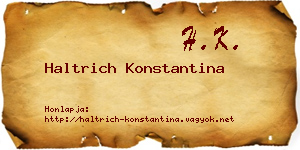 Haltrich Konstantina névjegykártya